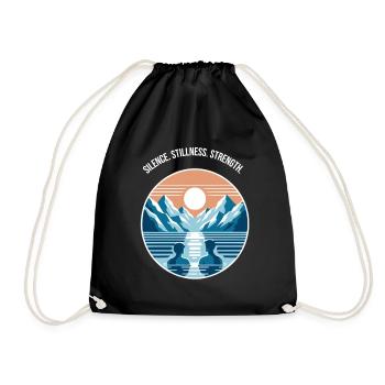 Bain de glace avec un panorama de montagne Régénération Bien-être - Sac de sport léger - noir - Devant