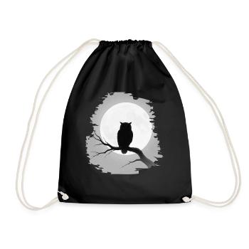 Hibou d’Halloween, pleine lune, nuit, design effrayant - Sac de sport léger - noir - Devant