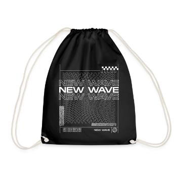 New Wave Musik Linie Abstraktes Design - Turnbeutel - Schwarz - Vorne