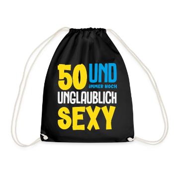 Lustiges 50. Geburtstag Geburtstagsshirt Geschenk - Turnbeutel - Schwarz - Vorne