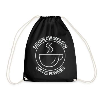 Snowplow Operator Coffee Powered Snow Plow Driver - Drawstring Bag - black - Front