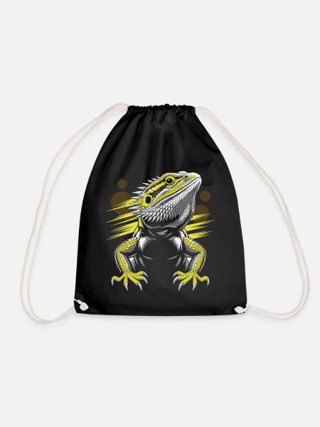 Drachenkopf Bartagame Echse - Turnbeutel - Schwarz