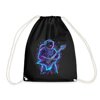 Astronaute Musicien - Guitare Électrique - Sac de sport léger - noir - Devant