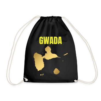 GWADA Golden Map West Indies T-shirt - Drawstring Bag - black - Front