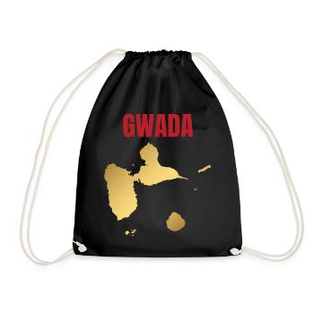 GWADA Golden Map West Indies T-shirt - Drawstring Bag - black - Front
