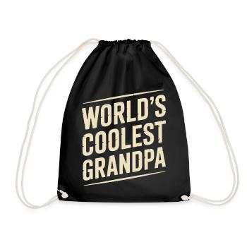 Worlds Coolest Grandpa Opa Spruch Vintage - Turnbeutel - Schwarz - Vorne