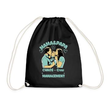 MUM & DAD CHAOS CREW - Drawstring Bag - black - Front