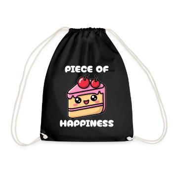 A piece of happiness - Drawstring Bag - black - Front