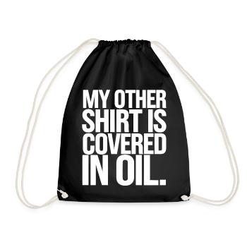 Oil Covered Shirt Parody - Drawstring Bag - black - Front