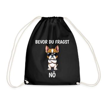Before you ask: NÖ Bulldog - Drawstring Bag - black - Front