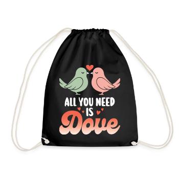 Pun Bird Dove Humor - Drawstring Bag - black - Front