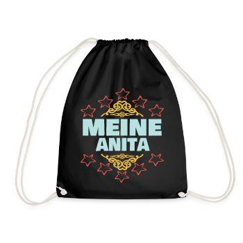 Geschenk für Anita - Turnbeutel - Schwarz - Vorne