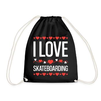 J’adore le skateboard - Sac de sport léger - noir - Devant