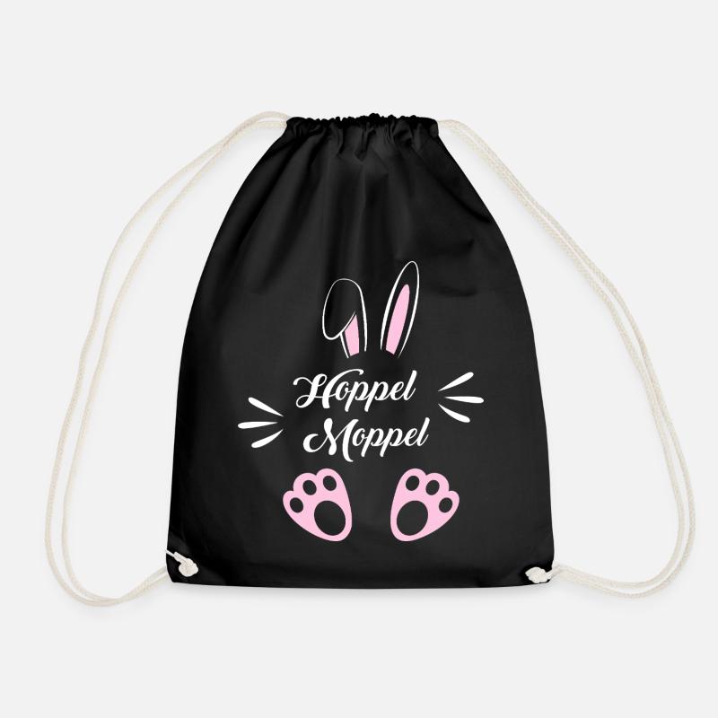 Hoppel Moppel Bunny Motif - Drawstring Bag - black