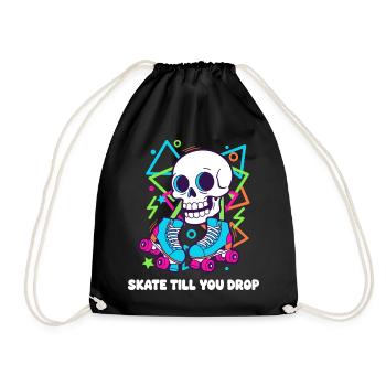 Skelett Roller Neon Groove - Turnbeutel - Schwarz - Vorne