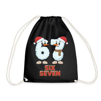 6 7 Memes Noël Drôle Six Seven Cadeau - Sac de sport léger - noir - Devant