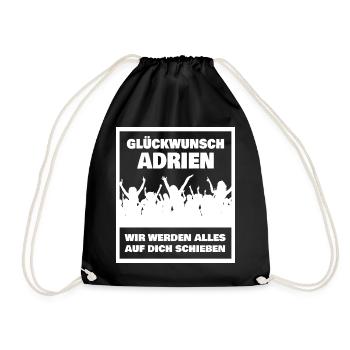 Adrien als Vorname - Turnbeutel - Schwarz - Vorne