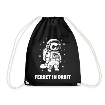 Frettchen im Orbit - Turnbeutel - Schwarz - Vorne