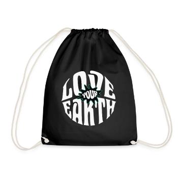 Love your Earth - Drawstring Bag - black - Front