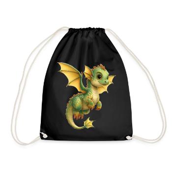 Drache - Turnbeutel - Schwarz - Vorne
