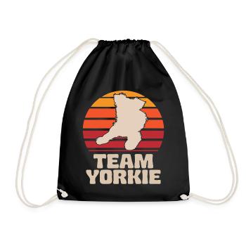 Yorkshire Terrier Retro Team Yorkie - Drawstring Bag - black - Front
