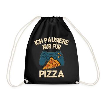 Je fais juste une pause pour pizza - motif gamer - Sac de sport léger - noir - Devant