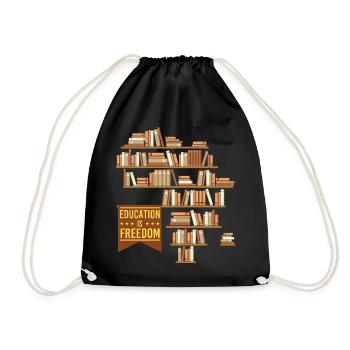 Education Is Freedom – Black History Pride - Drawstring Bag - black - Front