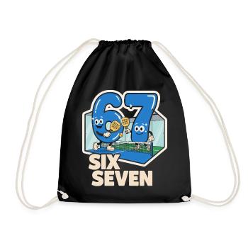 67 Six Seven meme Padel - Italian Funny - Drawstring Bag - black - Front