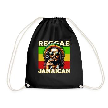 Reggae Jamaican Rasta Style with Cool Dreadlock Fig - Drawstring Bag - black - Front