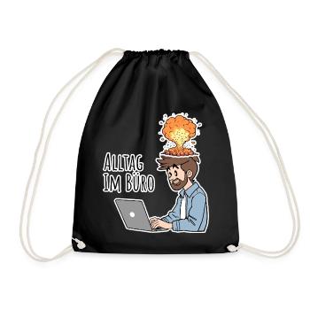 Everyday life in the office - The complete CHAOS - Drawstring Bag - black - Front