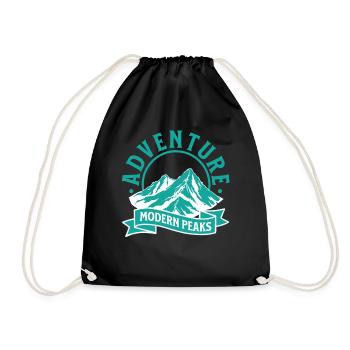 Adventure Modern Peaks – Berge Outdoor Design - Turnbeutel - Schwarz - Vorne
