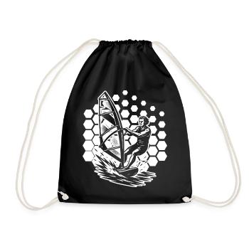 Windsurfing motif that works immediately - Drawstring Bag - black - Front