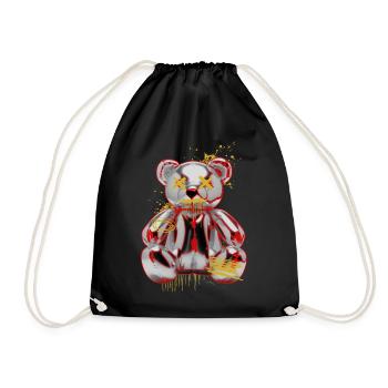 Graffiti Teddy Punk Art Design - Turnbeutel - Schwarz - Vorne