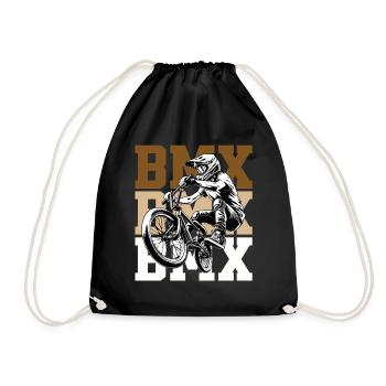 BMX Jump Rider Logo Cult - Drawstring Bag - black - Front