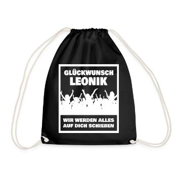 Leonik comme prénom - Sac de sport léger - noir - Devant