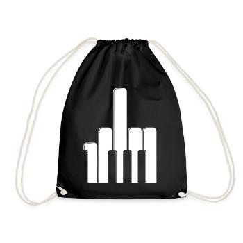 Piano Keys Middle Finger - Drawstring Bag - black - Front