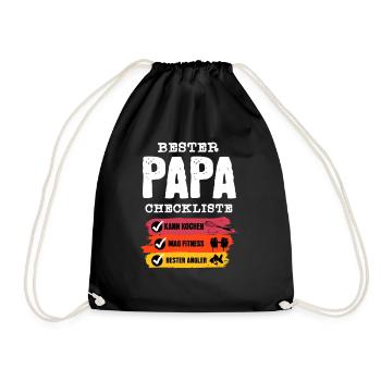 Bester Papa Checkliste  - Turnbeutel - Schwarz - Vorne