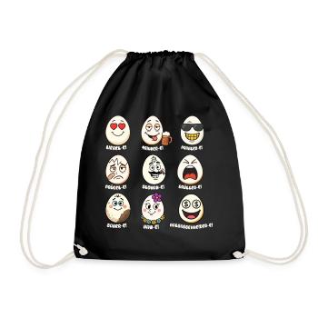 Wordplay egg miscellaneous - Drawstring Bag - black - Front