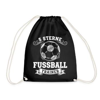 5 Sterne Trainer – Professionalität & Leidenschaft - Turnbeutel - Schwarz - Vorne
