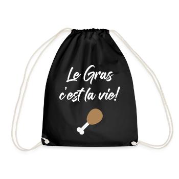 Le Gras C'est La Vie ! Design Karadoc Kaamelot - Sac de sport léger - noir - Devant