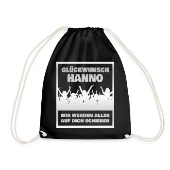 Gift for Hanno - Drawstring Bag - black - Front
