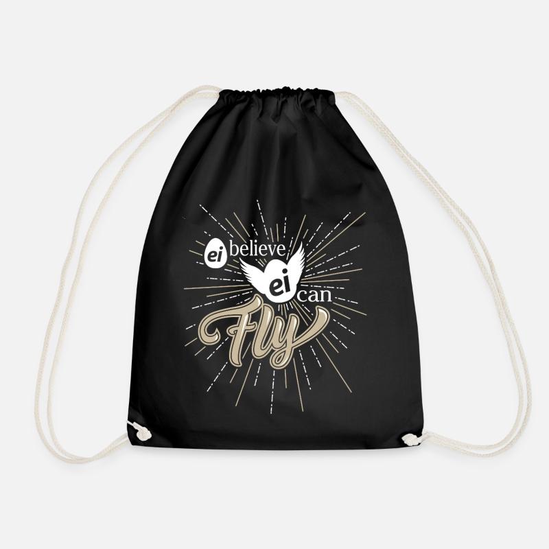 Chicken Fans - Rooster - Rooster - Saying - Organic - Drawstring Bag - black
