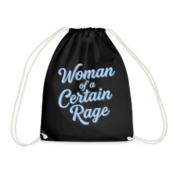 Woman of a Certain Rage Shirt Sticker for Women - Drawstring Bag - black - Front