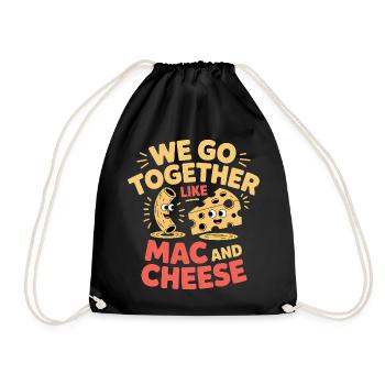 Mac and Cheese Best Friends Couple Design - Drawstring Bag - black - Front