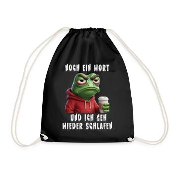 Funny frog saying for morning grouches - Drawstring Bag - black - Front