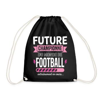 Future Champion Football Footballer - Drawstring Bag - black - Front