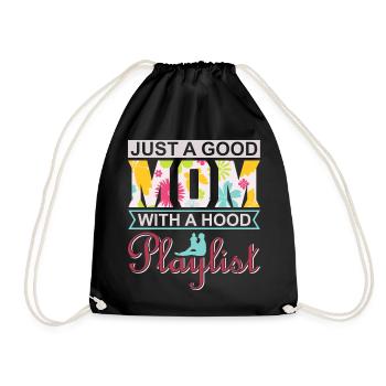 Juste une bonne maman avec une cagoule Chemise de playlist - Sac de sport léger - noir - Devant