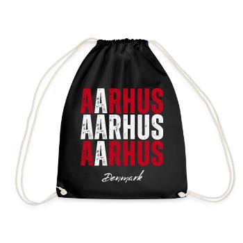 Aarhus in the Heart, Denmark present - Drawstring Bag - black - Front