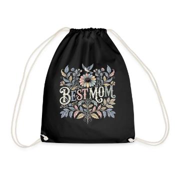 Meilleur cadeau de maman avec des fleurs pour la fête des mères - Sac de sport léger - noir - Devant