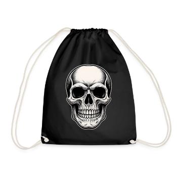 Skull Motif for Rock and Biker Fans Skull - Drawstring Bag - black - Front